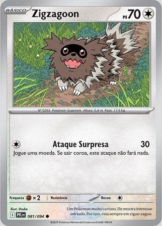Zigzagoon (081/094) ( Reverse Foil - Fogo Fantasmagórico NM )