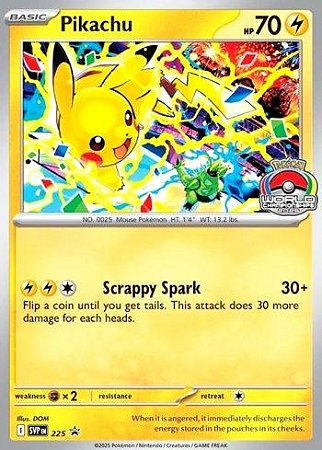Pikachu (World Championships 2025) (225/∞) ( Promo NM Lacrada )