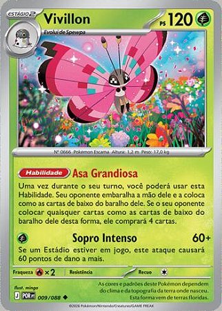 Vivillon (009/88) ( Reverse Foil - Equilibrio Perfeito NM )
