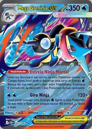 Mega Greninja ex (022/086) ( Foil - Caos Ascendentes NM )
