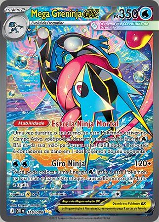 Mega Greninja ex (116/086) ( Foil - Caos Ascendentes NM )