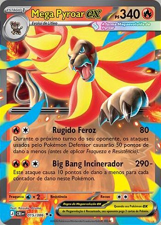 Mega Pyroar ex (015/086) ( Foil - Caos Ascendentes NM )