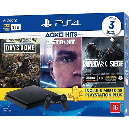 Console Ps4 Slim 1TB Com 3 jogos ( NOVO )