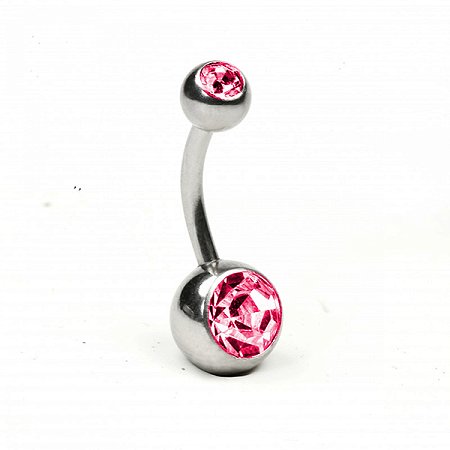 PIERCING BANANABELL PED ROSA AÇO 4UNID