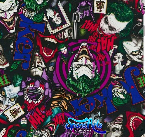 pelicula para water transfer printing modelo NOVO CORINGA  JOKER tamanho 1mts x 50cm de largura ( ref 122 )