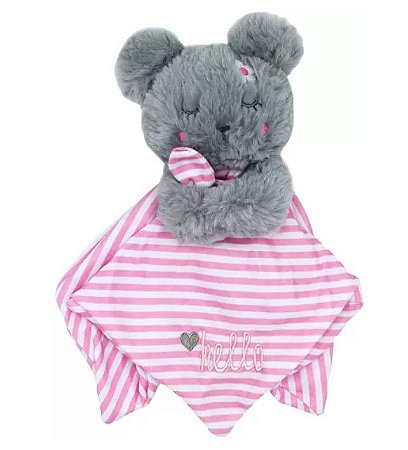Naninha Kitstar Ursinha com Chocalho na Cabeça - Rosa - 30x30
