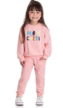 Conjunto Infantil de Moletom Flanelado por Dentro - Mon Cheri - Tam. 2- TMX