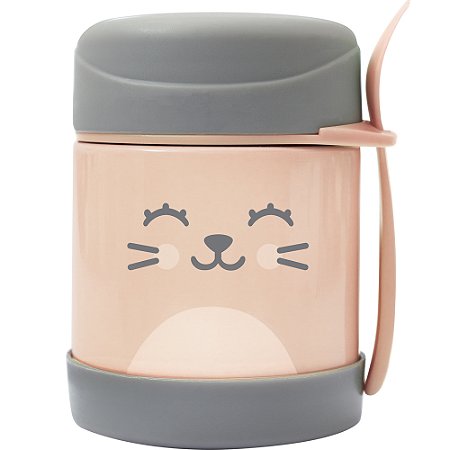 Pote Térmico com Colher Gumy - Pêssego - Buba