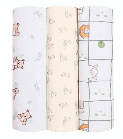 Cueiro Flanelado Papi - Ursinho - 80Cm X 80Cm Contem 03 Un