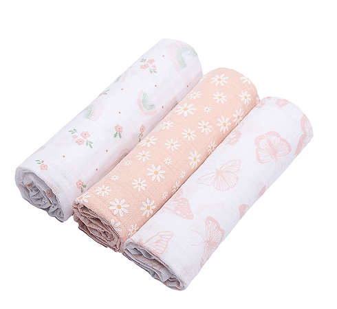 Cueiro Swaddle Papi Soft Estampado 80 x 80 cm - Margaridas