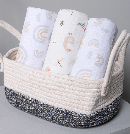 Cueiro Swaddle Papi Soft Estampado 80 x 80 cm - Passeio dos Patinhos