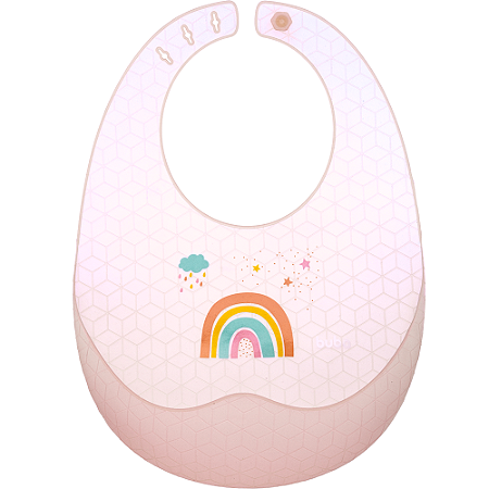 Babador de Silicone Arco-íris com Porta Migalhas Buba