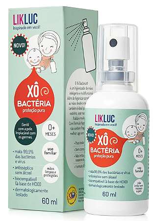 Likluc Xô Bactéria 0+ Higienizador antisséptico para bebês!