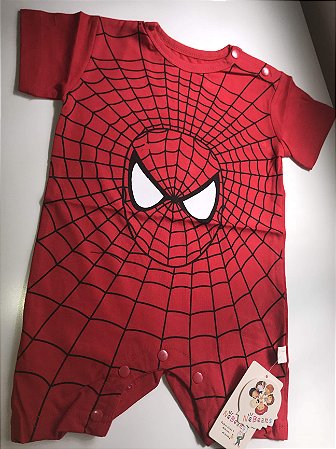 Macacão curto (romper) homem-aranha - Tam. 3 meses