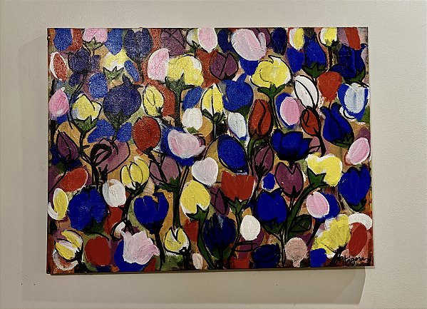 Pintura Pitágoras- Flores. OST. 80/60 cm. 2025.