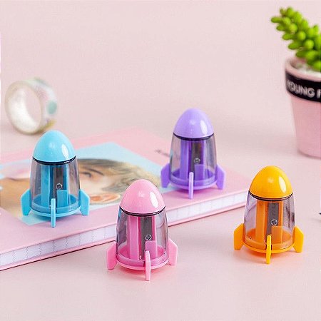 Apontador de lápis brinquedo foguete