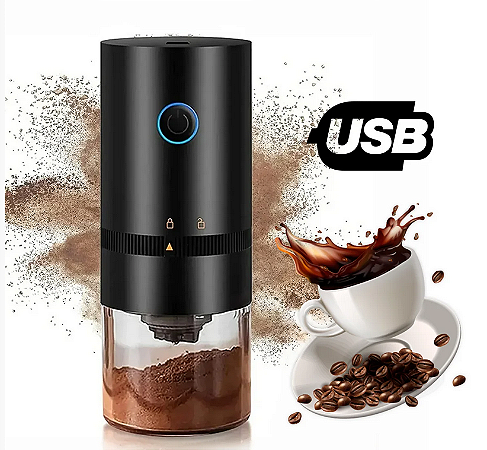 Moedor De Café Elétrico Portátil Automatico Recarregável USB