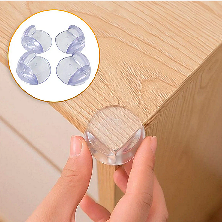 Protetor De Quina Canto Móveis Cantoneira Silicone Proteção Bebê 4 Un Redondo