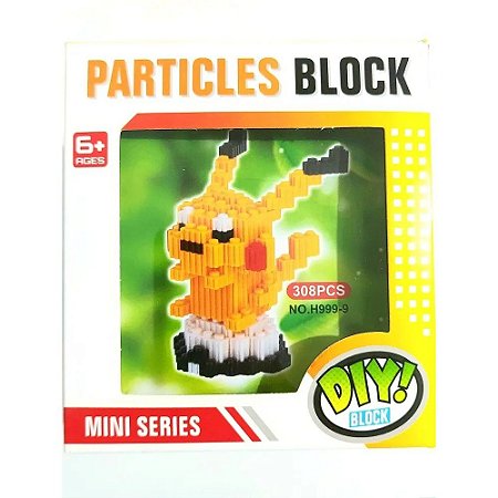 Bloco De Montar Pokémon Pikachu Lego 308 Pçs Boneco DIY BLOCK