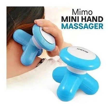 Mini Massageado Portátil Pilha ou USB Com 3 Pontos Relaxante