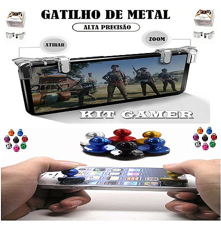 Kit Gatilhos R1L1 + Analógico Universal Para Jogos Mobile Fps