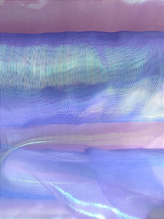 Organza Holografica - Azul