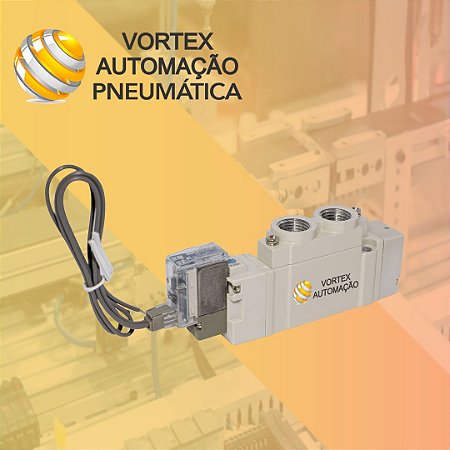 Válvula Pneumática 5/2 Vias Mola 1/8 Bsp 24v Alta Ciclagem