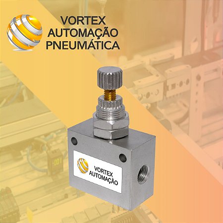 Regulador De Fluxo Em Linha Metálico 1/4 Para Ar Comprimido