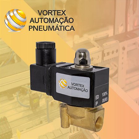 Válvula Solenóide 2/2 Vias N. Fechada 1/4 Água/óleo/ar Com bobina 220V