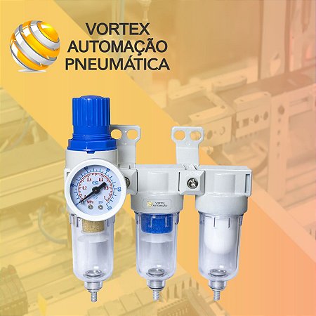 Filtro De Ar Triplo Odontológico Rosca 1/4 Bsp