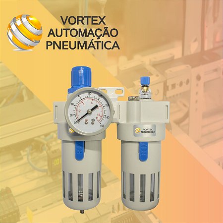 Filtro Regulador Lubrificador para linha de Ar comprimido Rosca 1/2 bsp