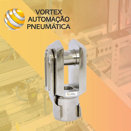 Fixação Ponteira Garfo Rosca Femea P/ Cilindros pneumáticos Ø25 e Ø32 - M10 x 1.25