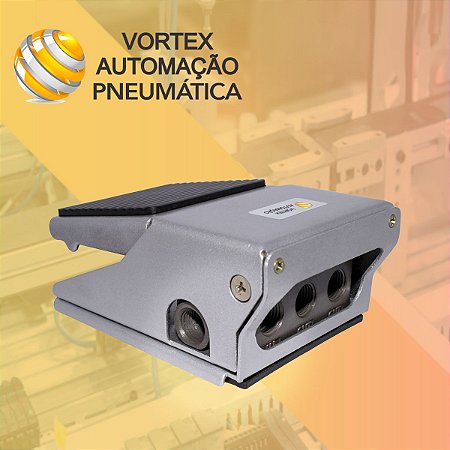 Valvula pedal 3/2 ou 4/2 vias rosca 1/4 RETORNO MOLA