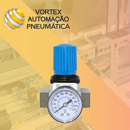 Regulador de pressão rosca 1/4'' Bsp c/ manometro 16 Bar