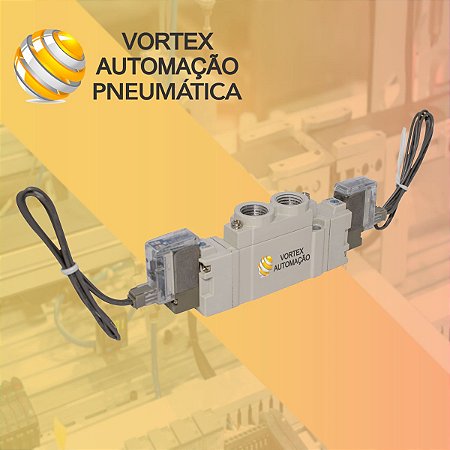 Válvula Pneumática 5/2 Vias Duplo 1/8 Bsp 220v Alta Ciclagem