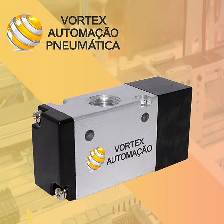 Válvula simples piloto 3/2 ou 5/2 Vias Rosca 1/4 escapes e piloto 1/8