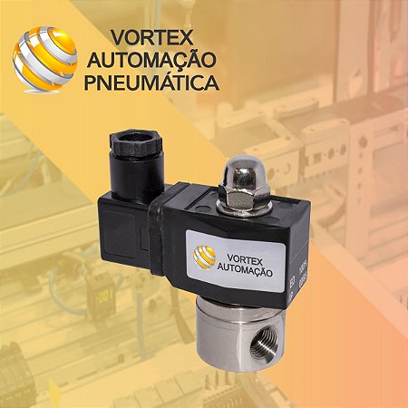 Válvula Solenóide 2/2 Vias N. Fechada Inox 1/4 Água/óleo/ar Com bobina 220v