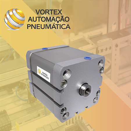 Cilindro Pneumático Compacto Iso Dupla Ação Ø80 X 25mm Curso