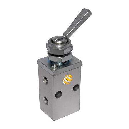 Válvula Pneumática Alavanca Com Trava 3/2 Vias M5 Seletora