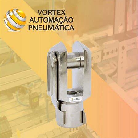 Fixação Ponteira Garfo Rosca Femea P/ Cilindros pneumáticos Ø50 e Ø63 - M16 x 1.5