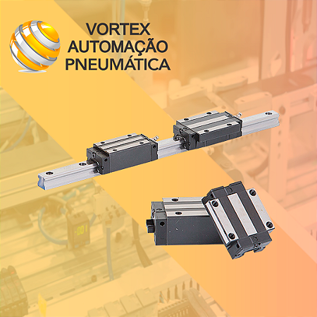 Guia linear e patins tamanho 35 com aba e sem aba