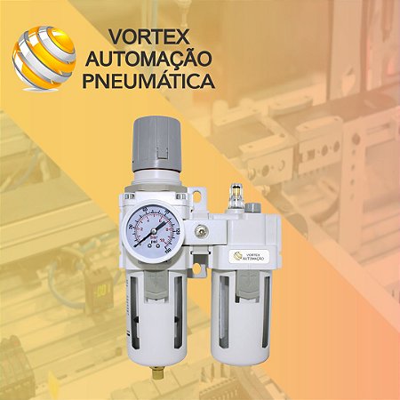 Lubrifil Filtro Regulador Lubrificador Rosca 1/4 ou 1/2 Bsp com Manômetro