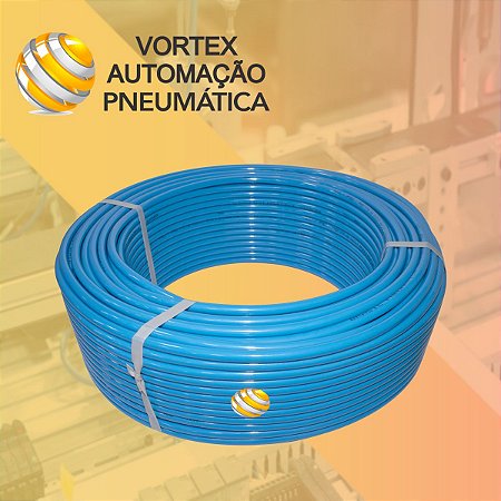 Mangueira Pneumática De Poliuretano Tubo 10mm Azul - Rolo com 100 Metros