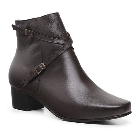 Bota Confort Anatômica Ref.: 2003 - Café - Couro Legítimo
