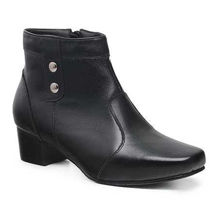 Bota Confort Anatômica Ref.: 2043 - Preta - Couro Legítimo