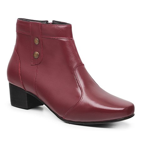 Bota Confort Anatômica Ref.: 2043 - Acerola - Couro Legítimo