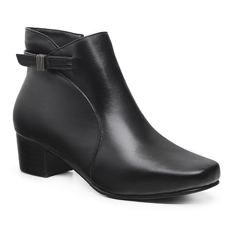 Bota Confort Anatômica Ref.: 2074 - Preta - Couro Legítimo