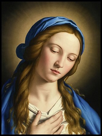 Quadros Virgem Maria de Sassoferrato 30x40cm Moldura e Vidro