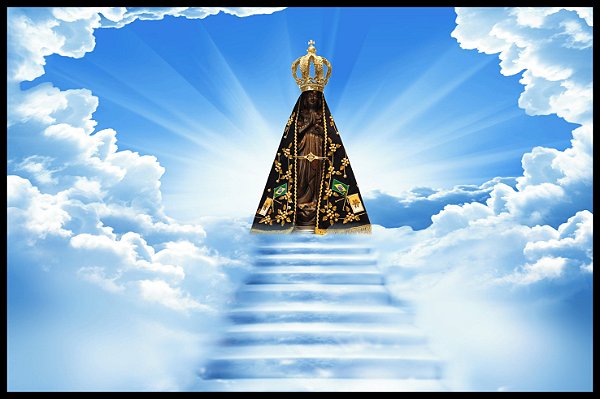 Quadro Religioso Nossa Senhora Aparecida Fundo Azul