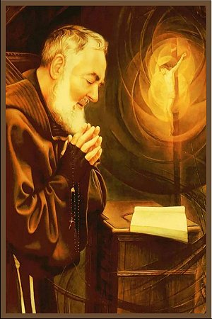 Quadro São Padre Pio de Pietrelcina em Oração